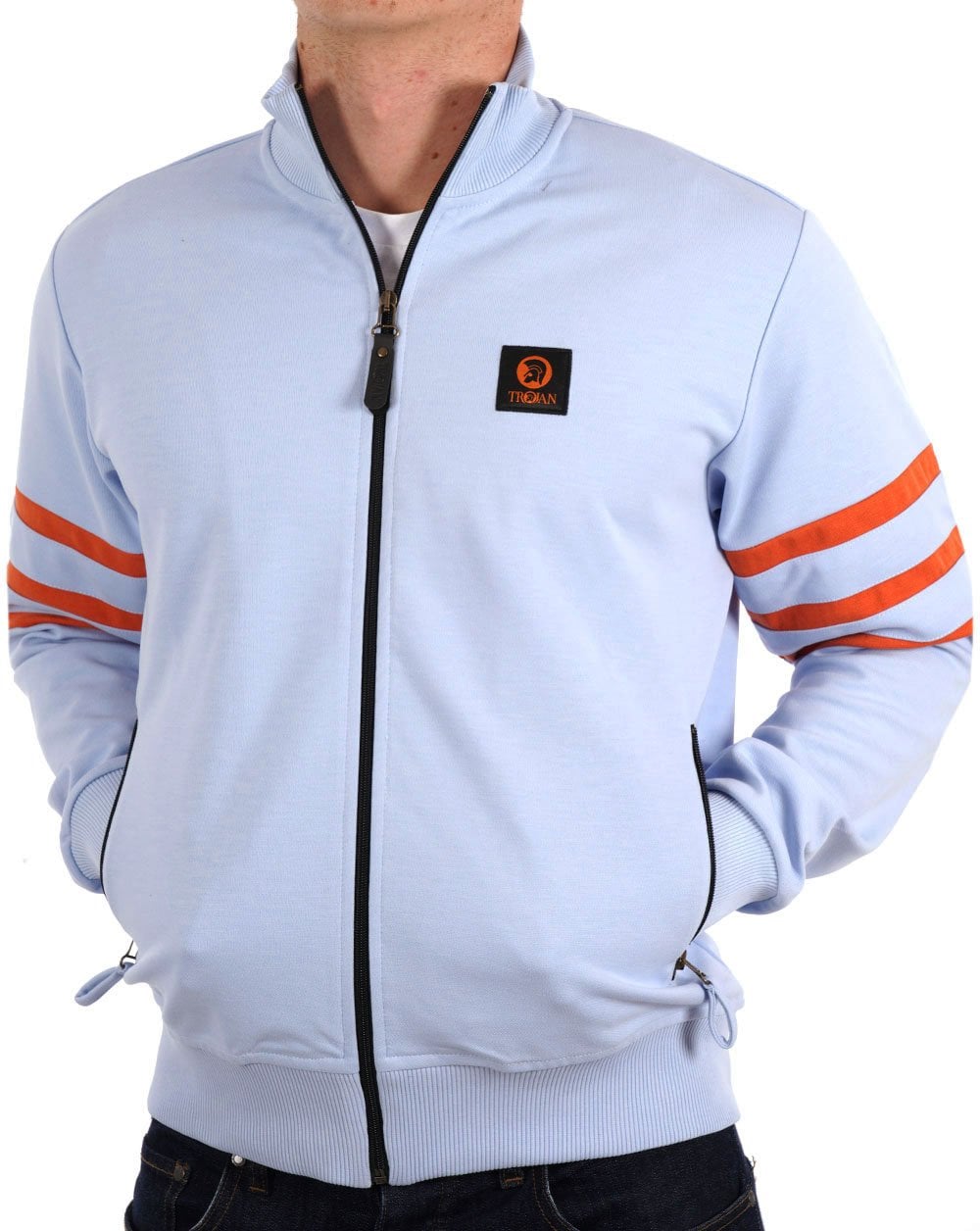 Trojan Stripe Sleeve Track Top Powder Blue