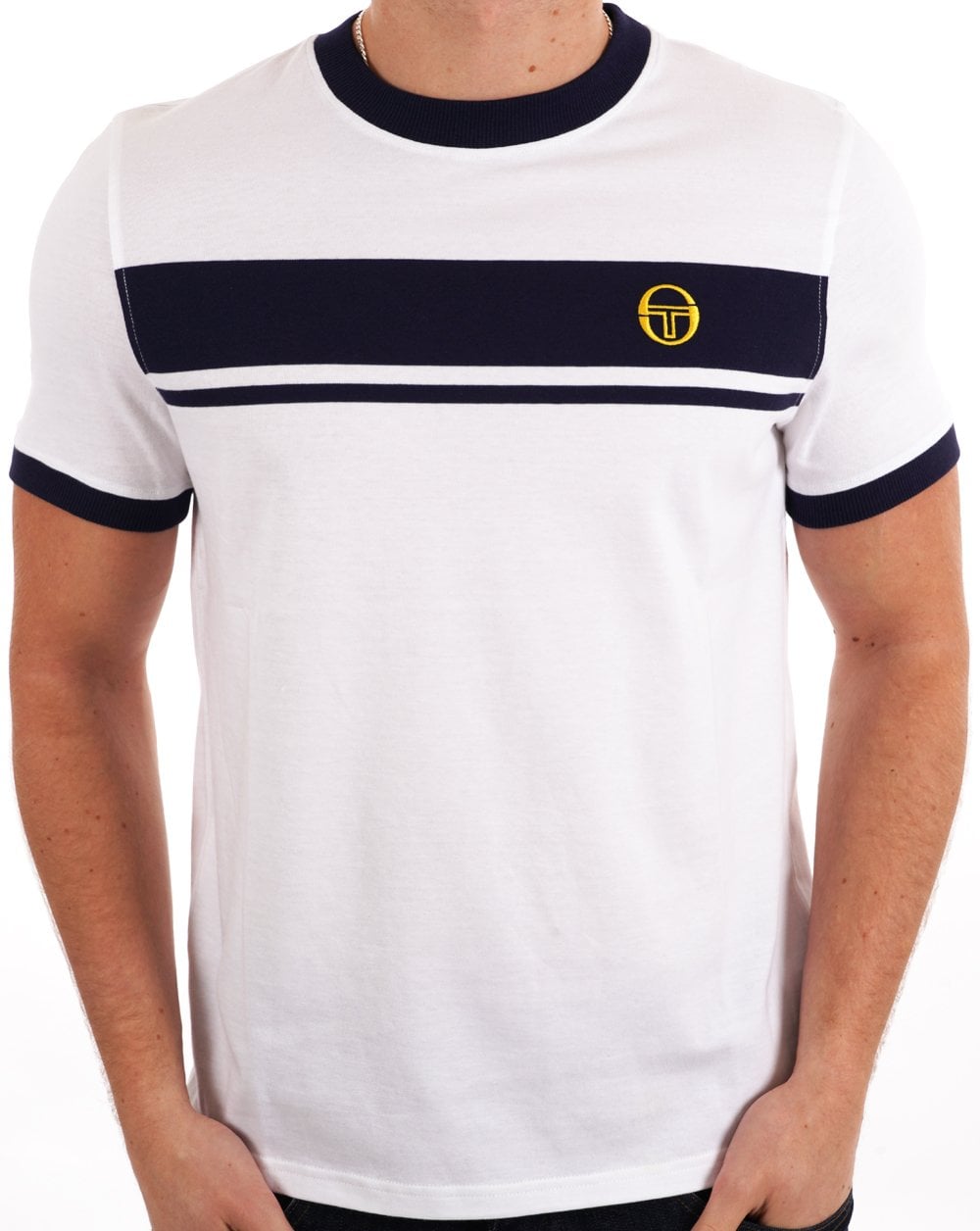 Sergio Tacchini Masters T Shirt White Navy