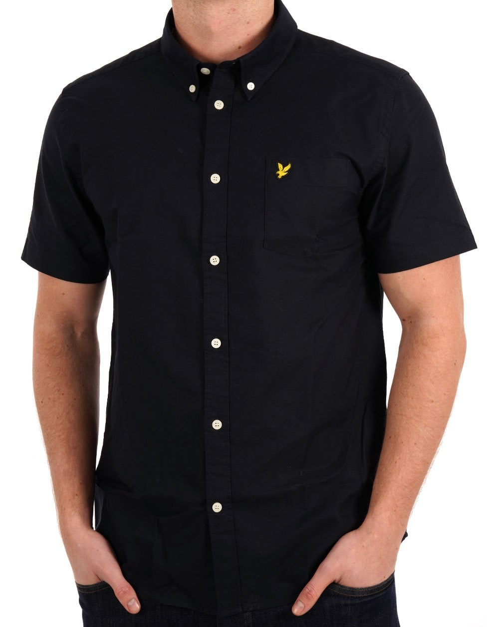 Lyle & Scott Oxford Short Sleeve Shirt Dark Navy