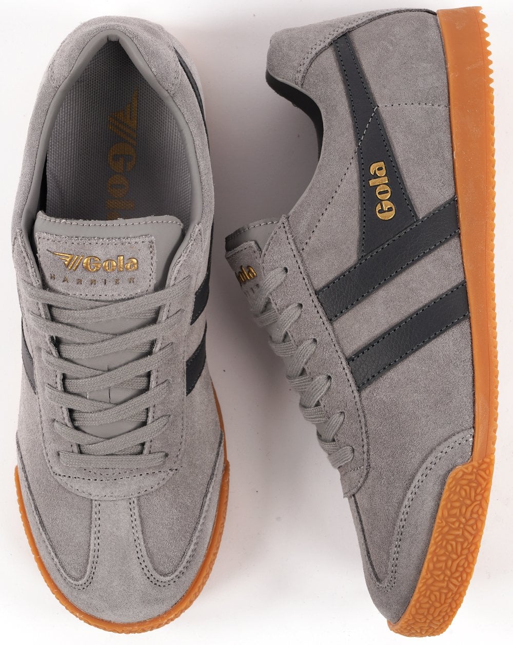 Gola Harrier Suede Trainer Cement / Storm