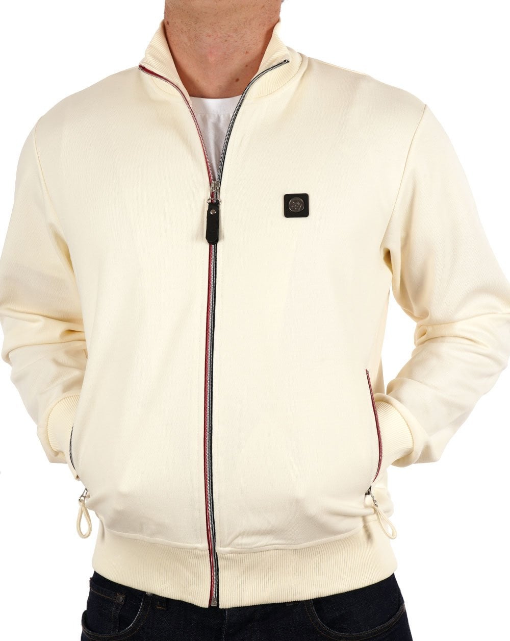 Trojan Zip Detail Track Top Ecru