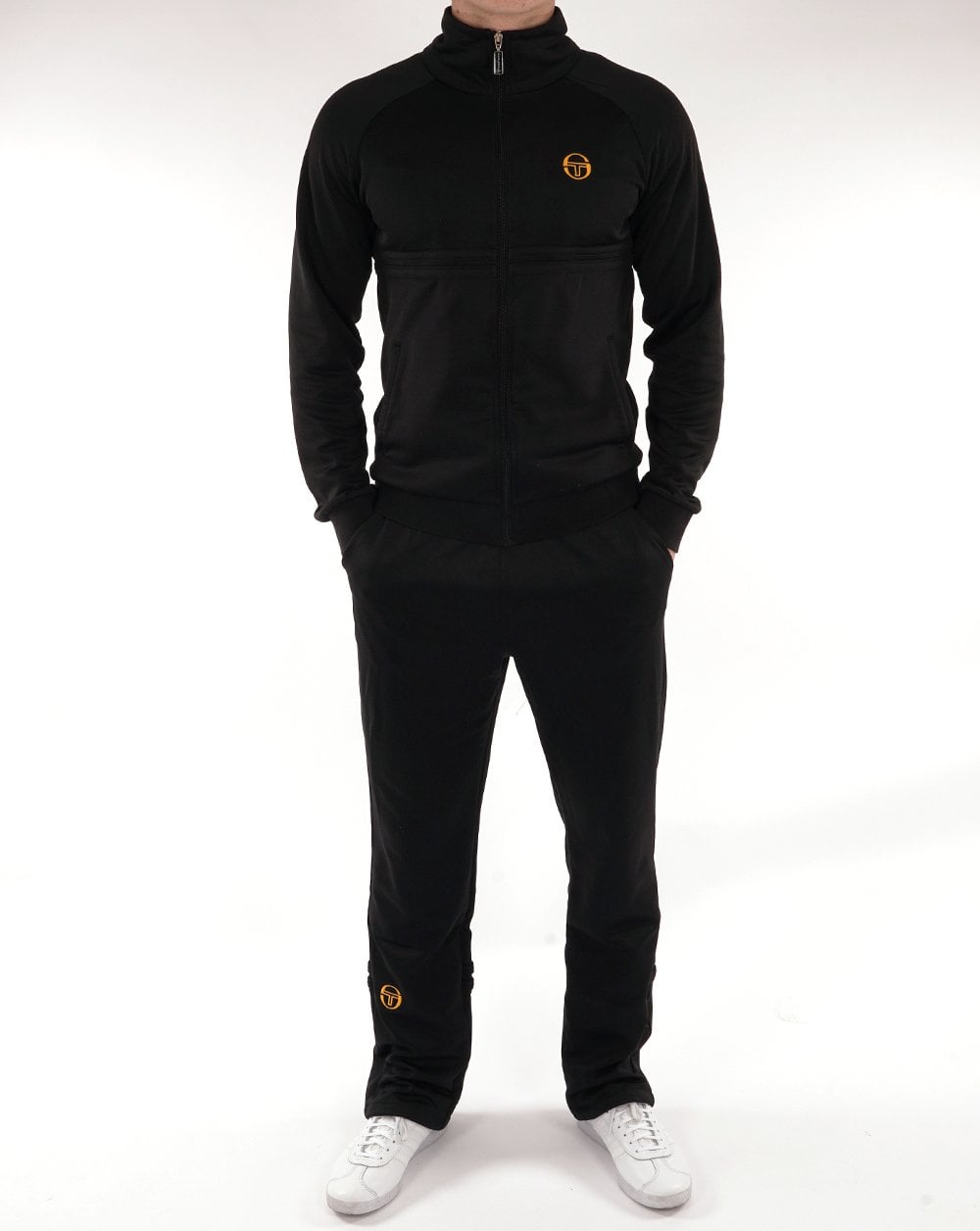 Sergio Tacchini Zip Bottom Track Pants Black/Gold