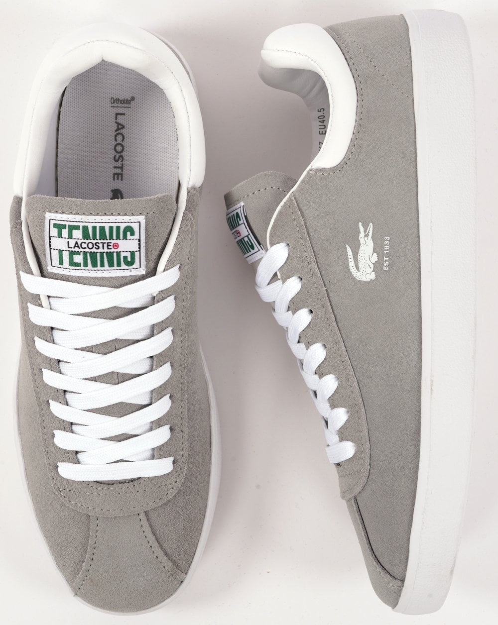 Lacoste Baseshot Trainers Grey/White