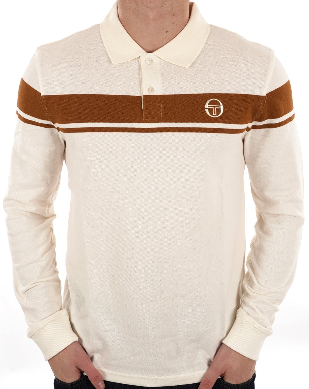 Sergio Tacchini Masters LS Polo Shirt Gardenia Mocha