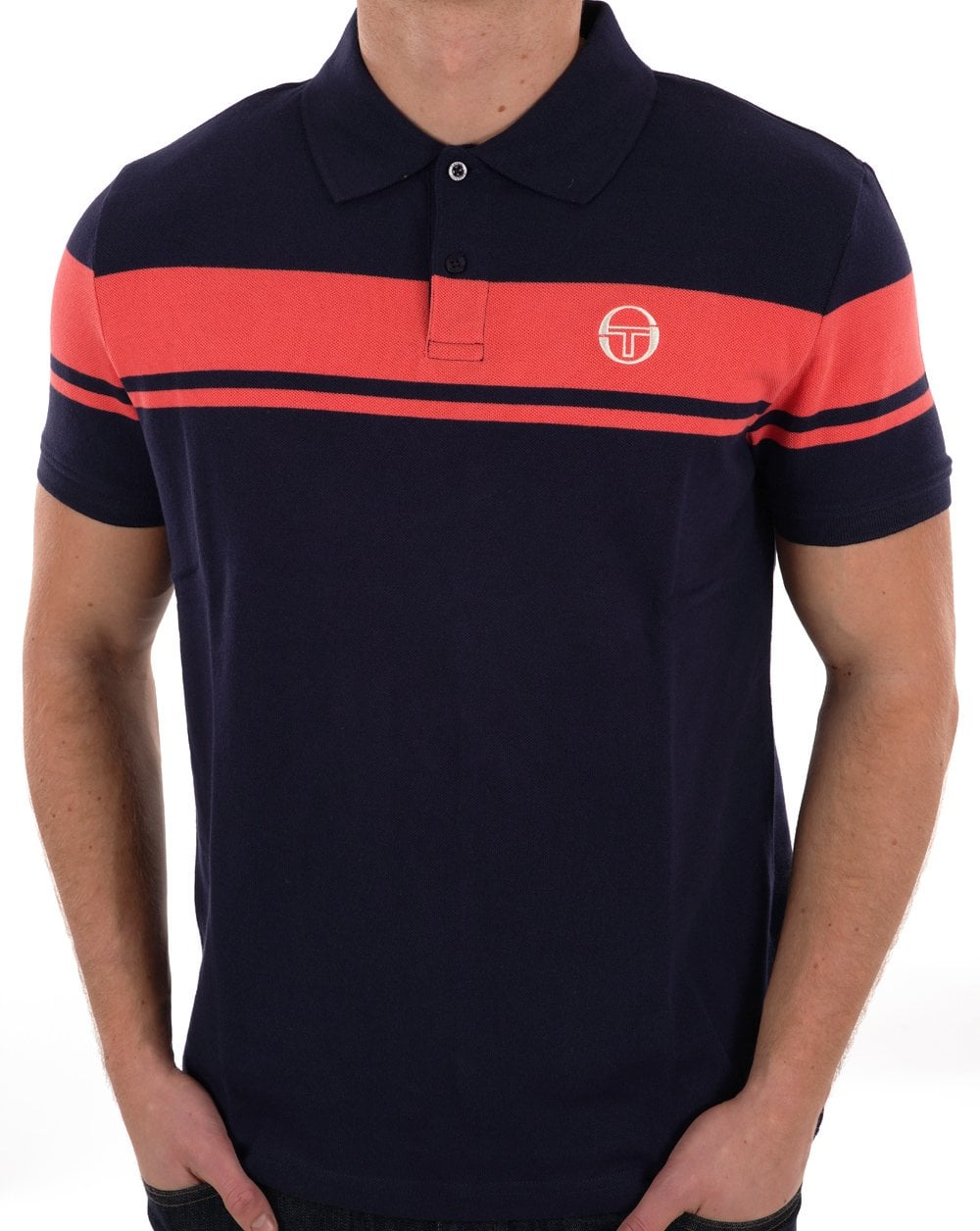 Sergio Tacchini Young Line Polo Shirt Navy Coral