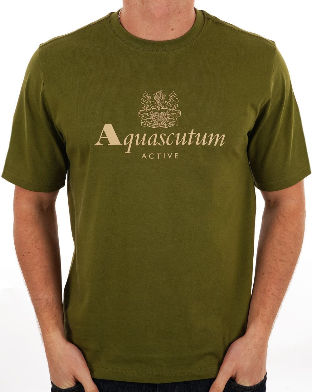 Aquascutum Large Logo T Shirt Army Green