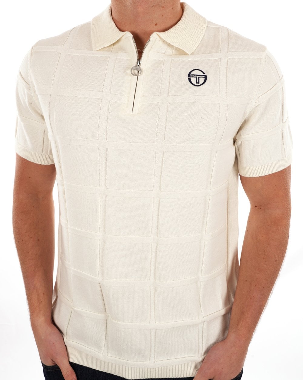 Sergio Tacchini Lorenzo 1/4 Zip Knit Polo Gardenia