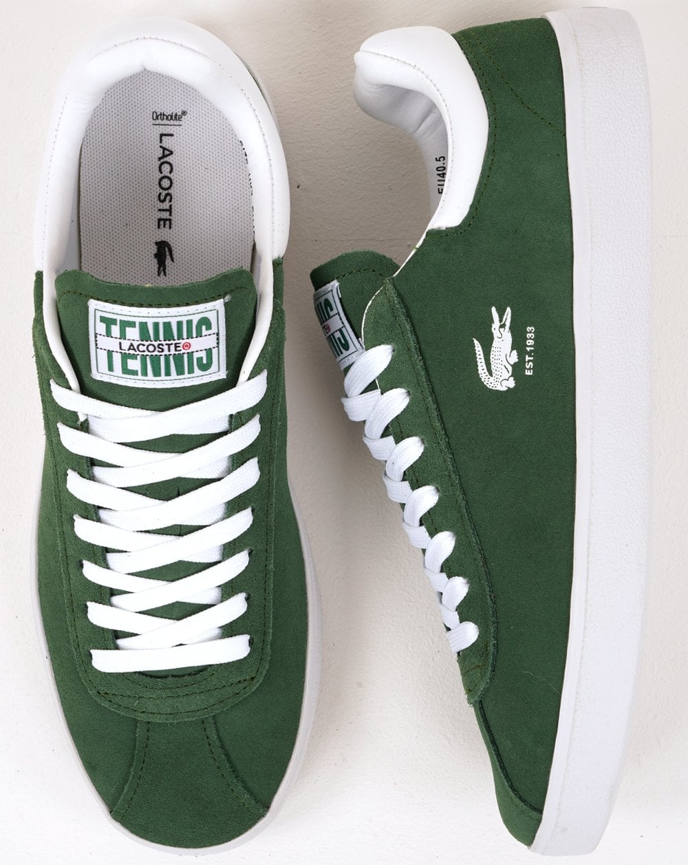 Lacoste Baseshot Trainers Dark Green/White