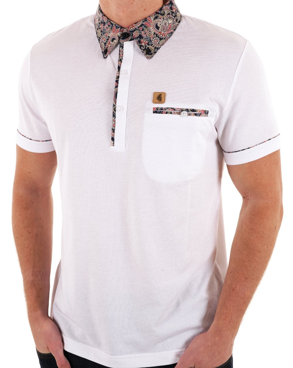Gabicci Vintage Mooreland Polo Shirt White