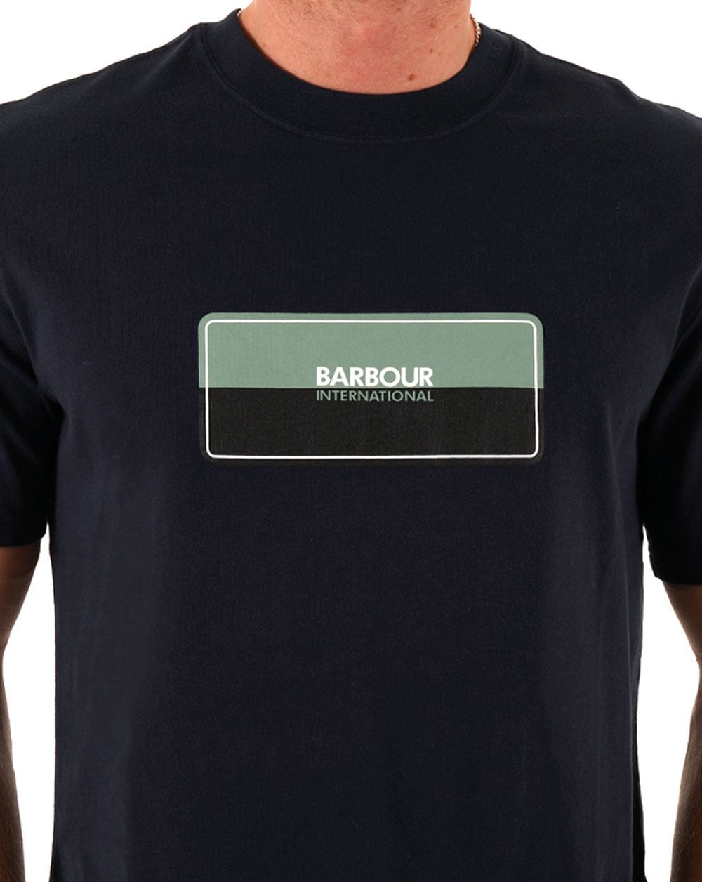 Barbour International Split Lozenge T Shirt Navy