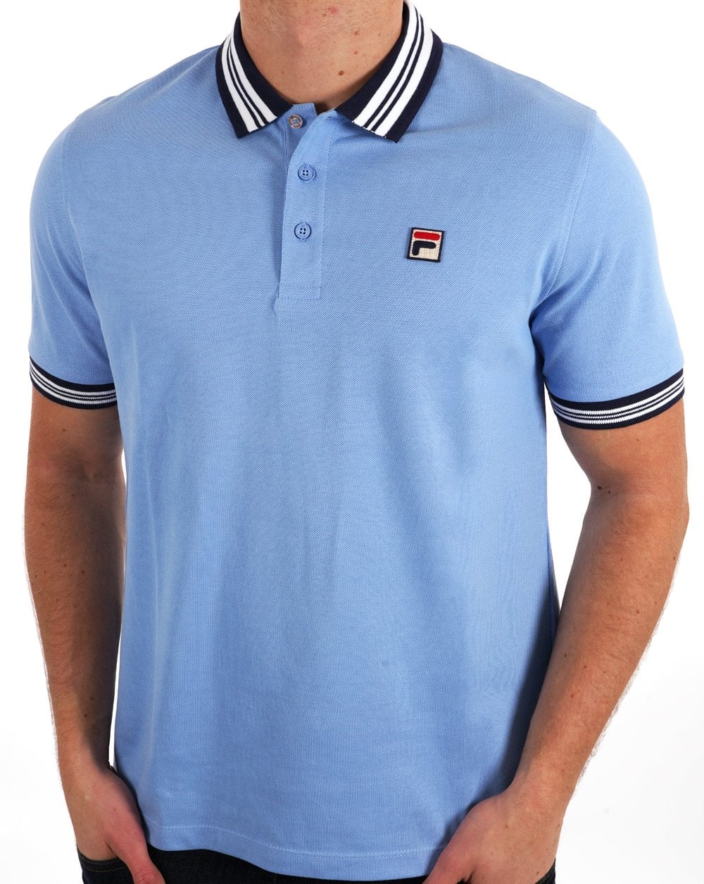 Fila Vintage Tipped Polo Shirt Vista Blue