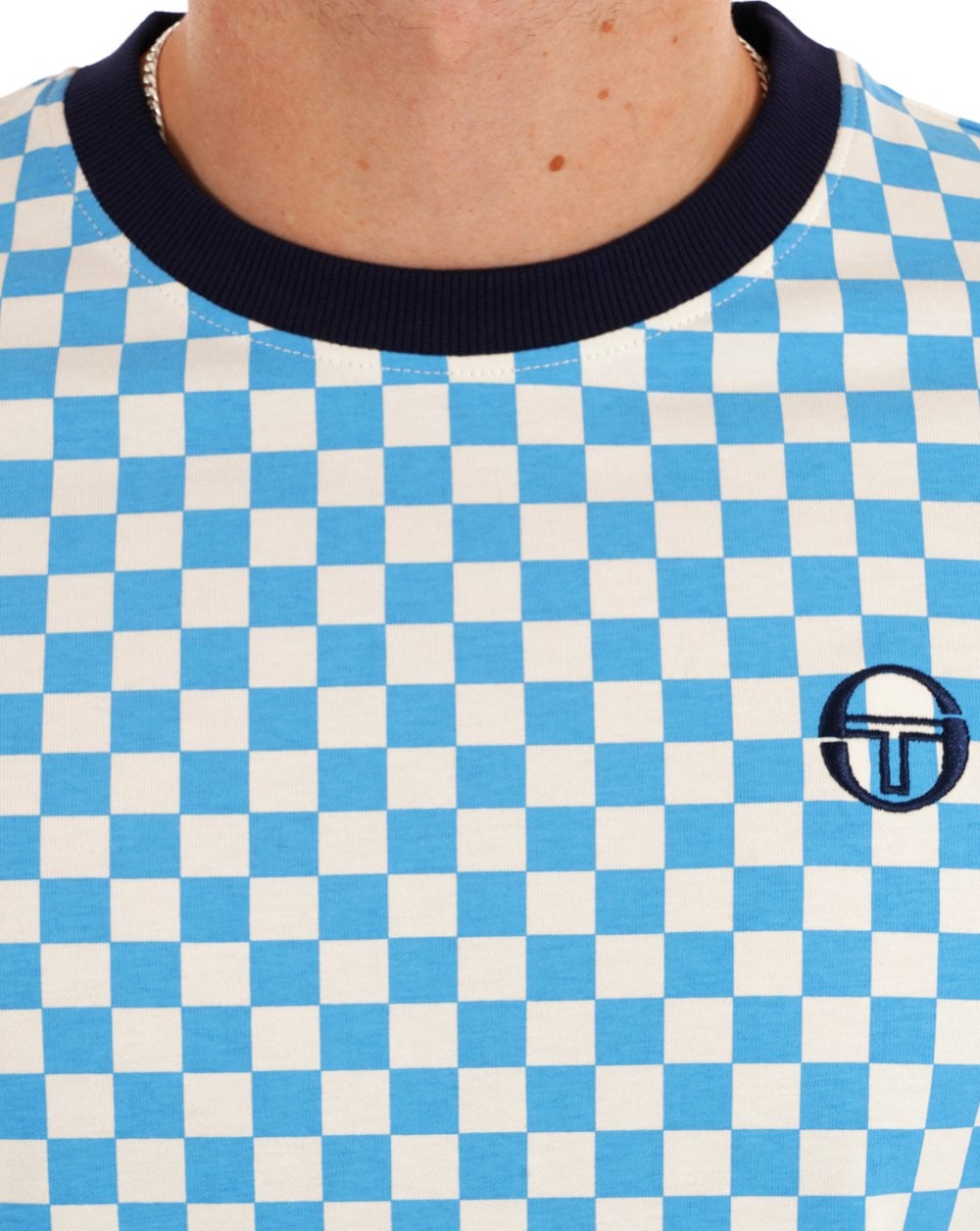 Sergio Tacchini Pattern T Shirt Azure Gardenia