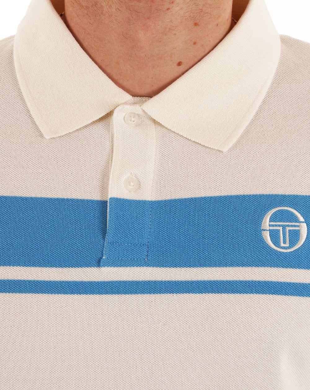Sergio Tacchini Young Line Polo Shirt Gardenia / Azure Blue