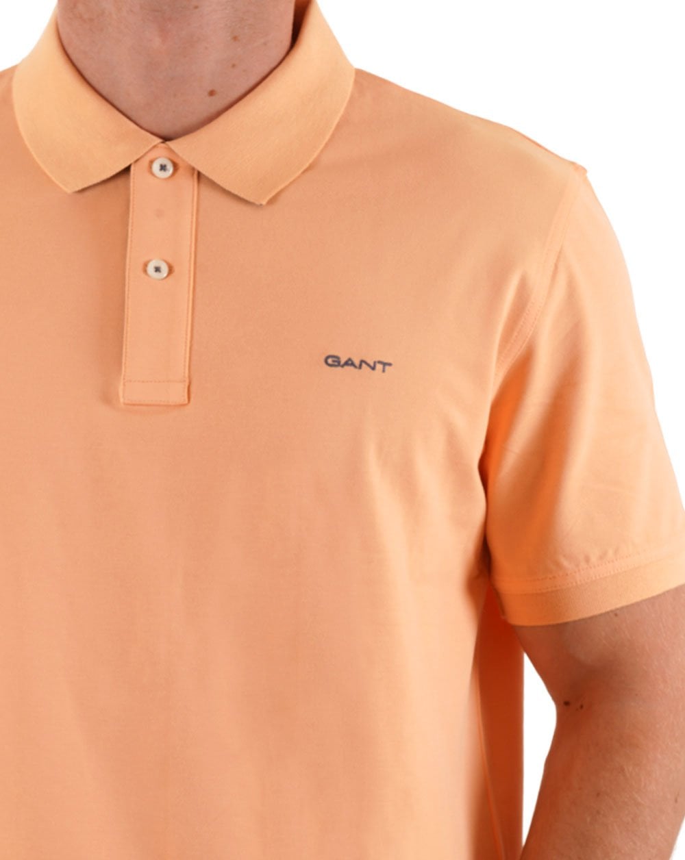 Gant Contrast Collar Polo Shirt Peach