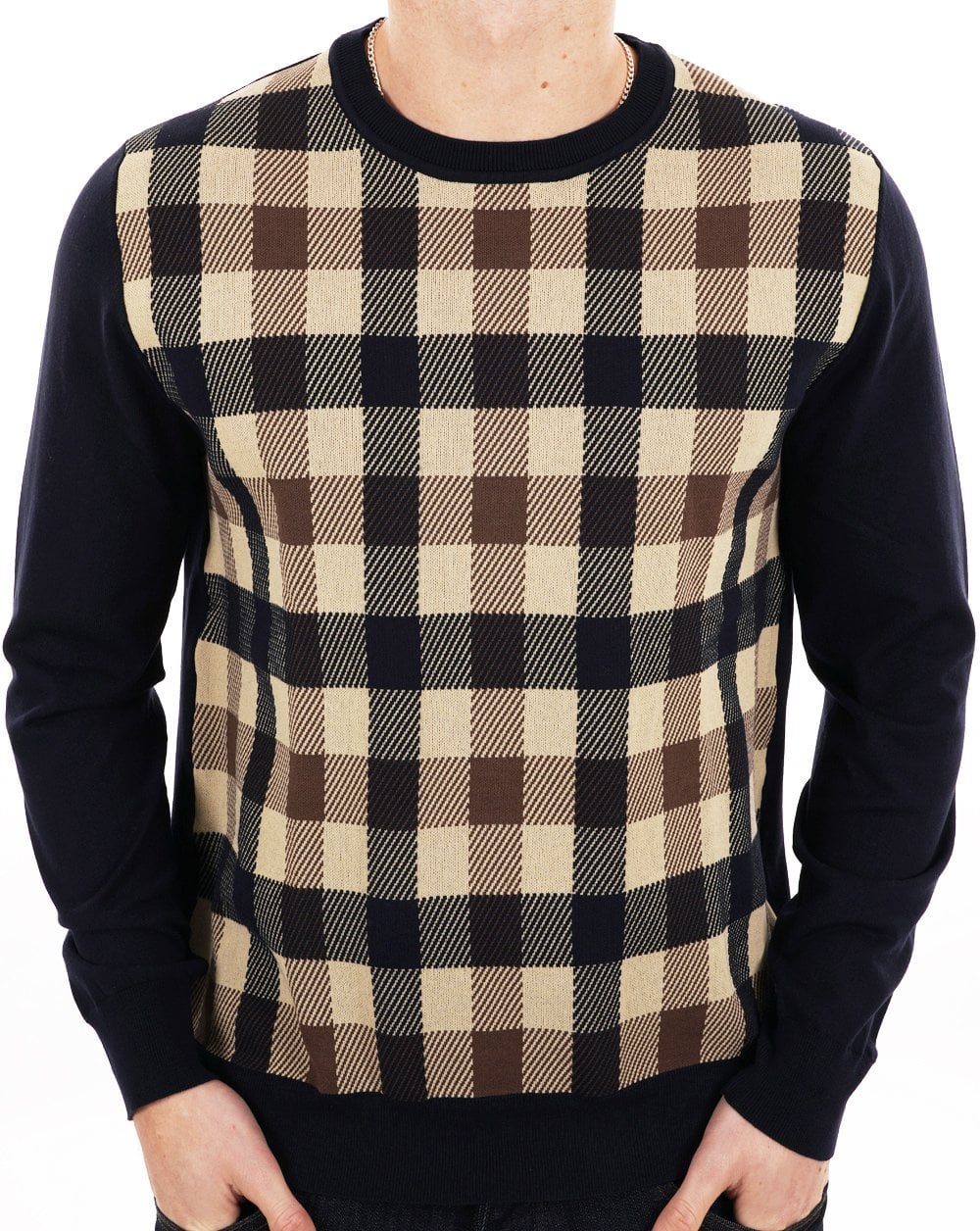 Aquascutum Macro Iconic Knit Jumper Navy