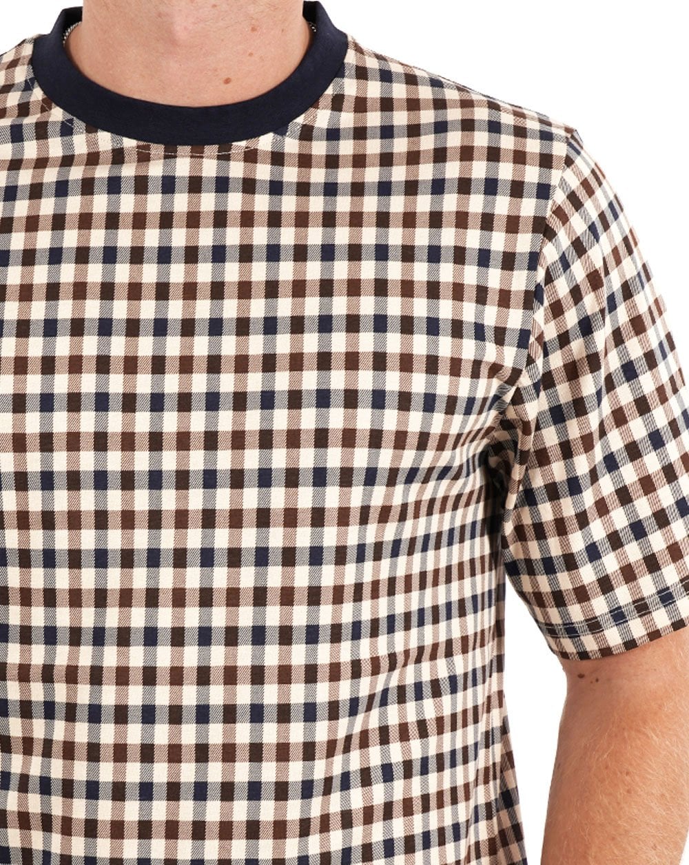 Aquascutum Club Check T Shirt Navy