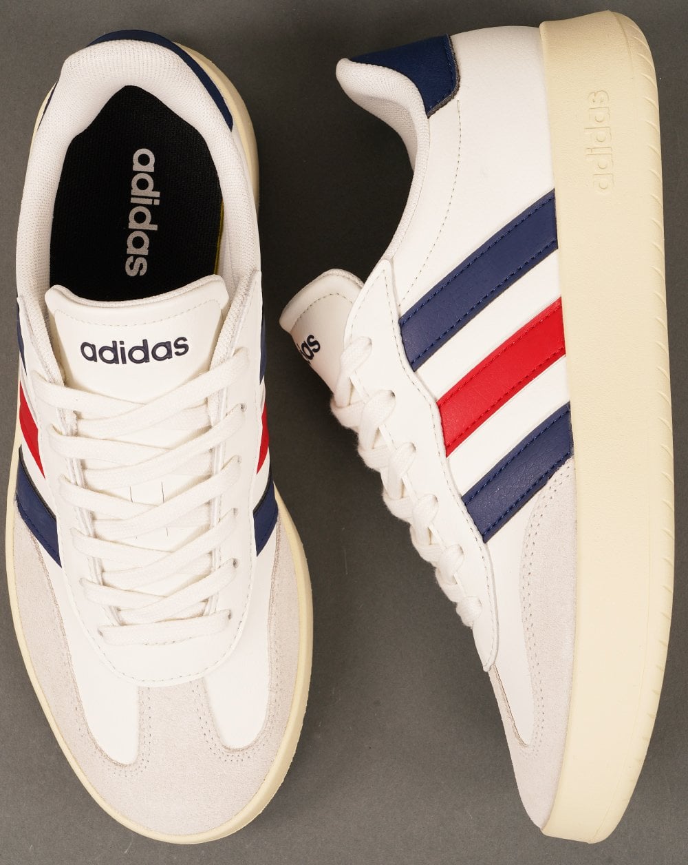 Adidas Barreda Trainers Off White/Navy/Red