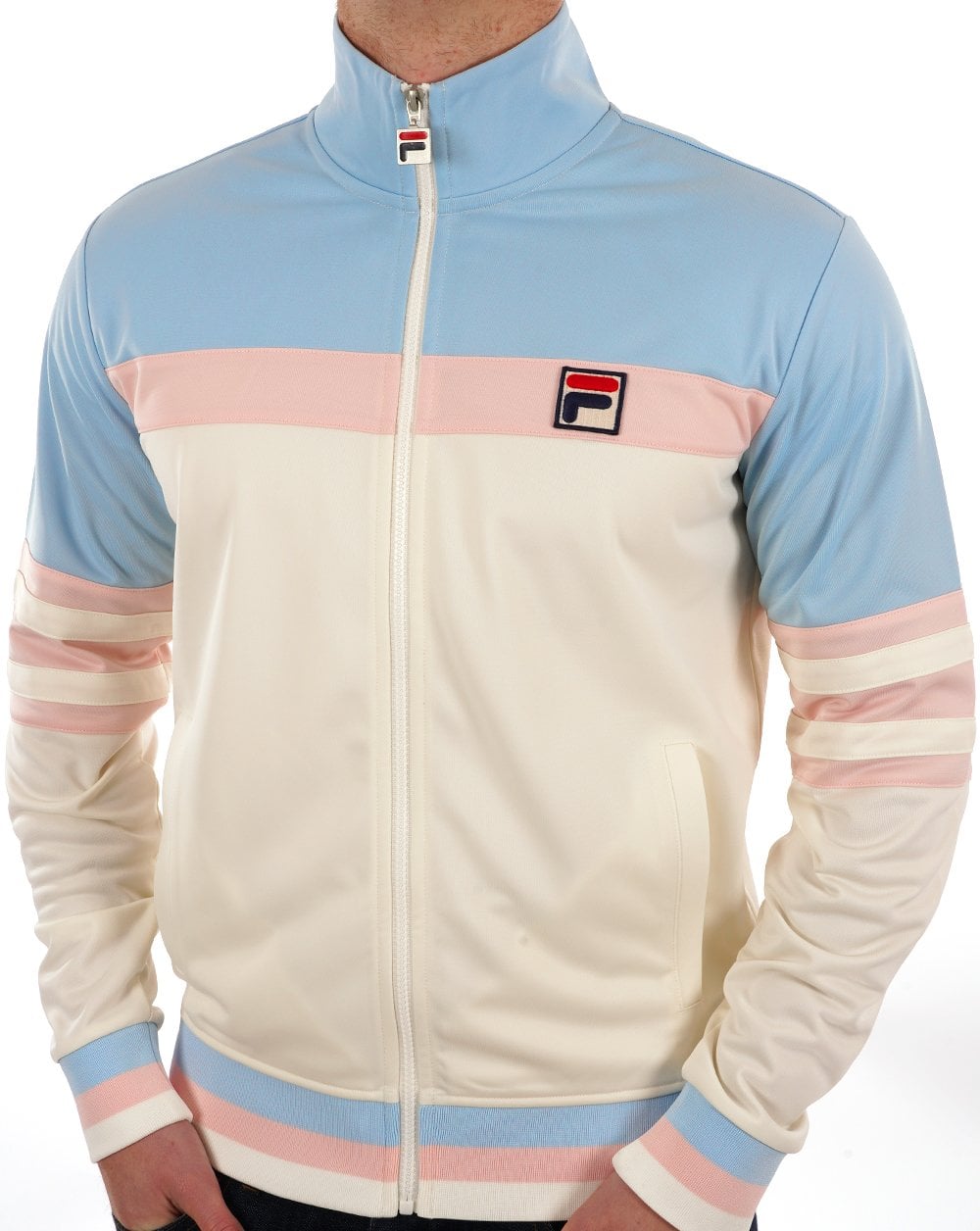 Fila Vintage Vilas Track Top Pastel Sky Off White Pink