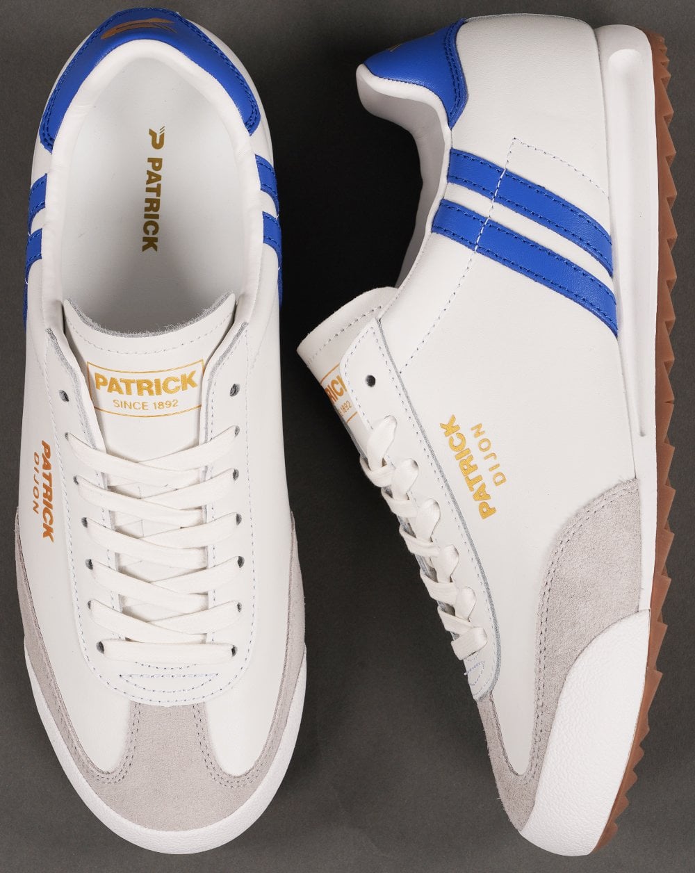 Patrick Dijon Trainers White/Royal Blue
