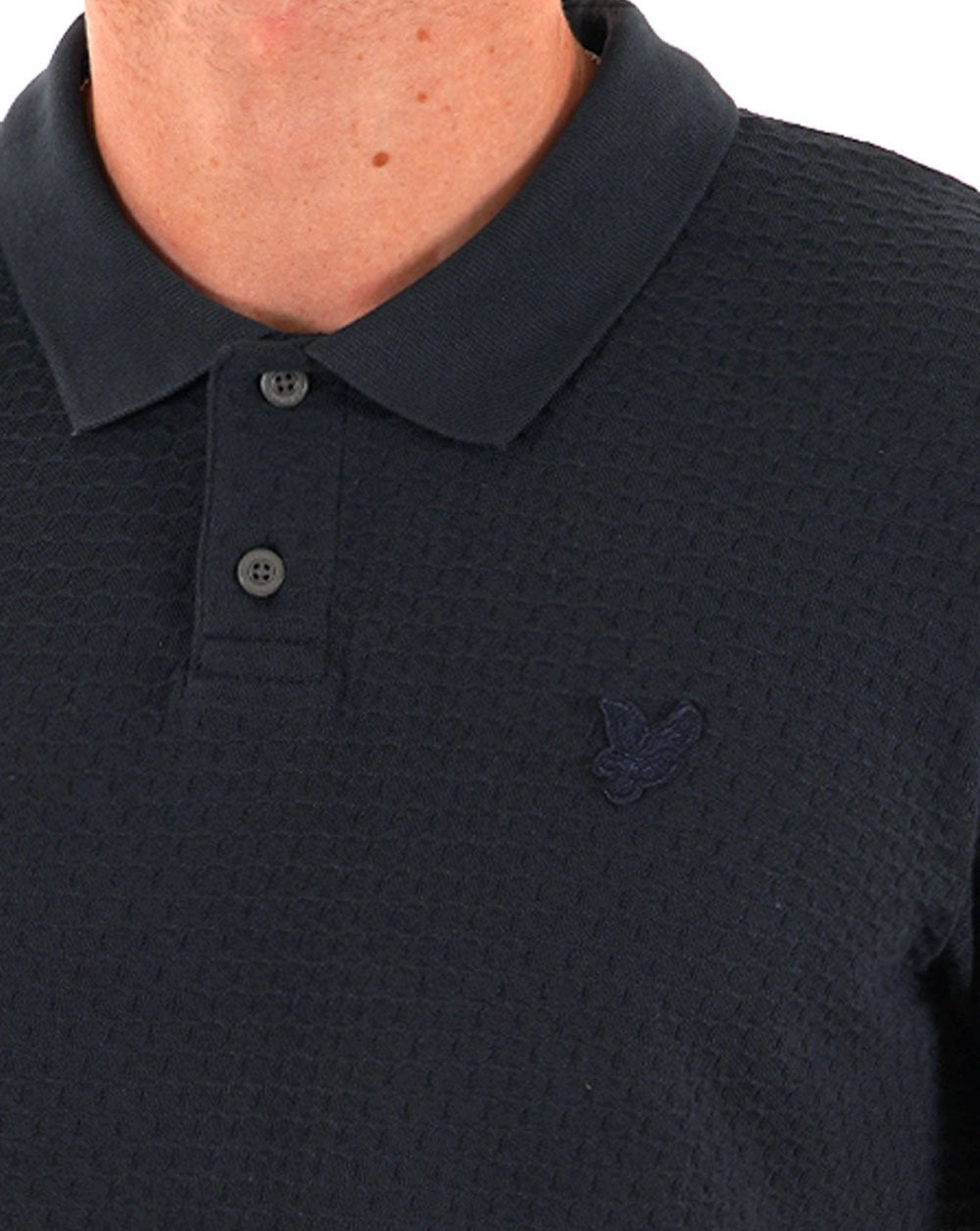 Lyle & Scott Jacquard Sovereign Polo Navy Blue