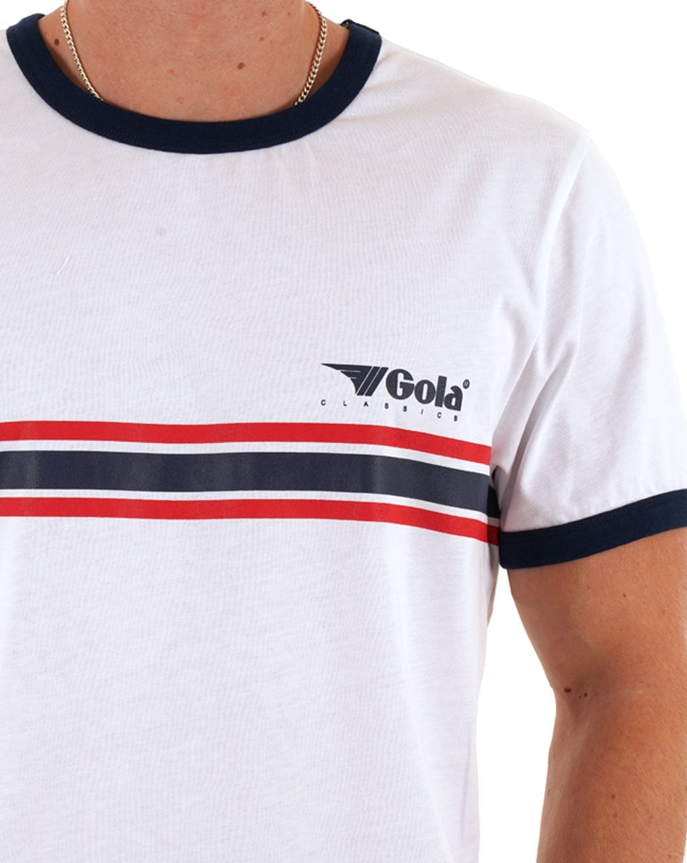 Gola Stripe Ringer T-shirt White