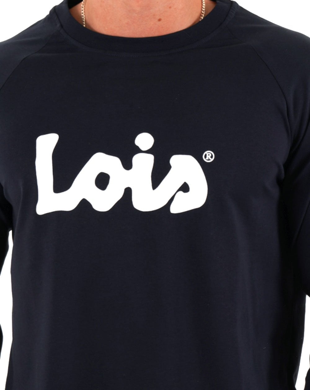 Lois Raglan LS Logo T Shirt Navy