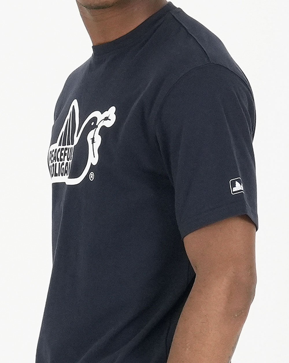 Peaceful Hooligan Outline T Shirt Navy