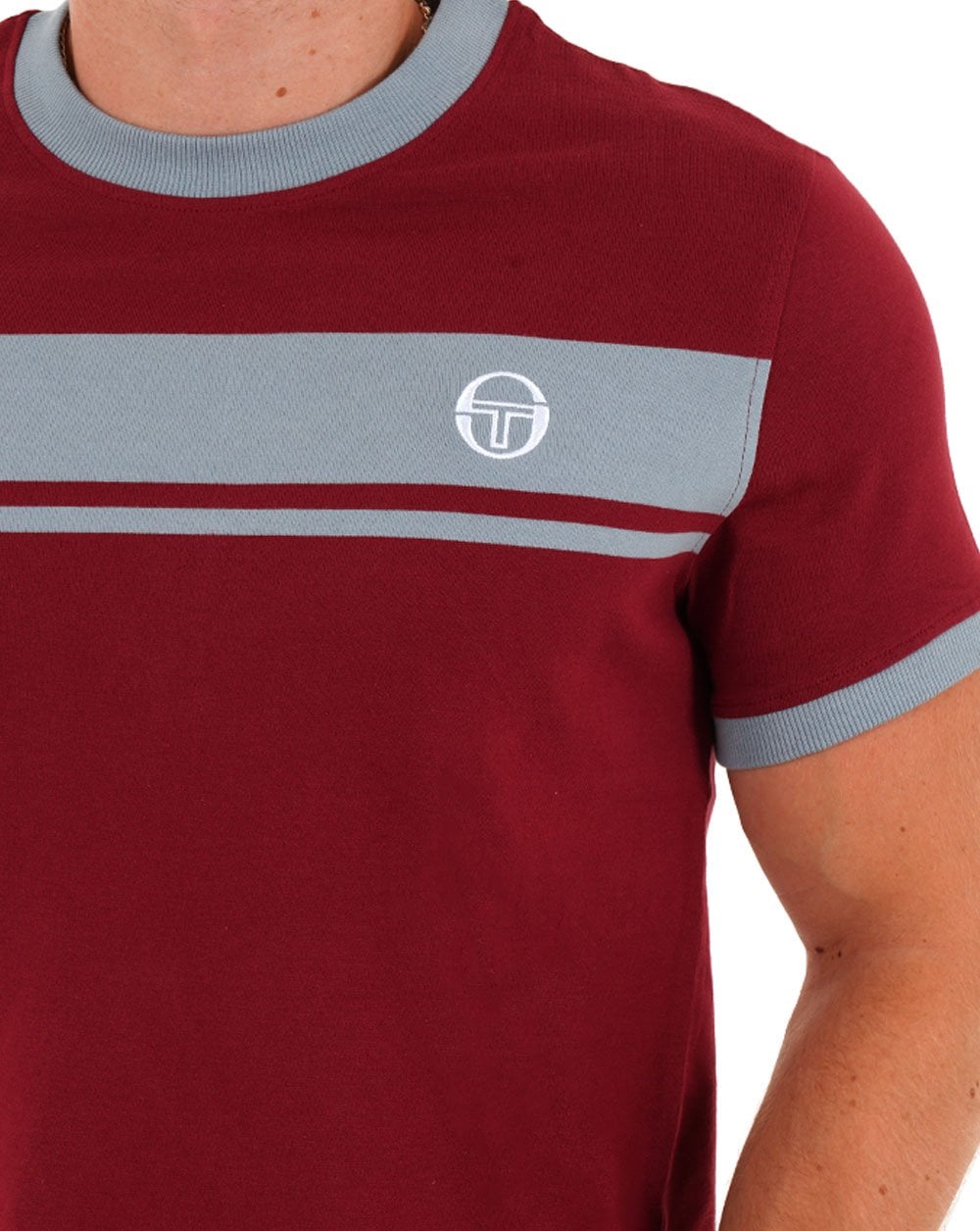 Sergio Tacchini Masters T Shirt Claret/ sky