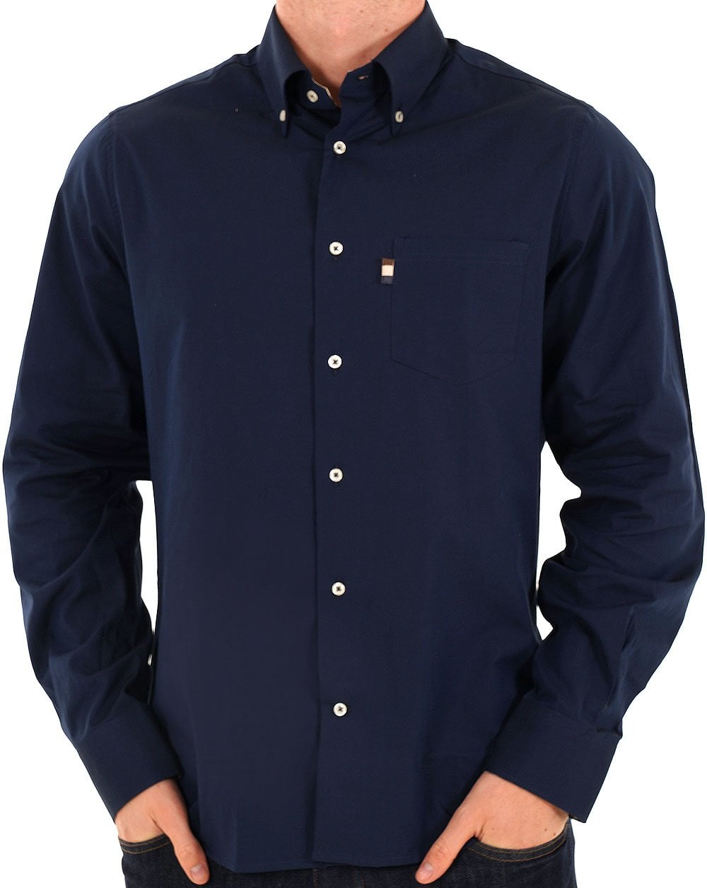 Aquascutum Button Down Oxford Shirt Navy