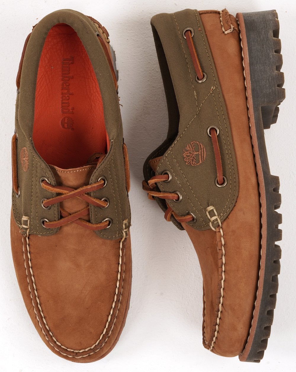 Timberland Authentics 3 Eye Boat Shoes Medium Brown Nubuck