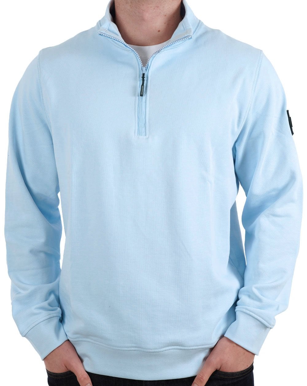 Weekend Offender Kraviz 1/2 Zip Sweat Sky Blue