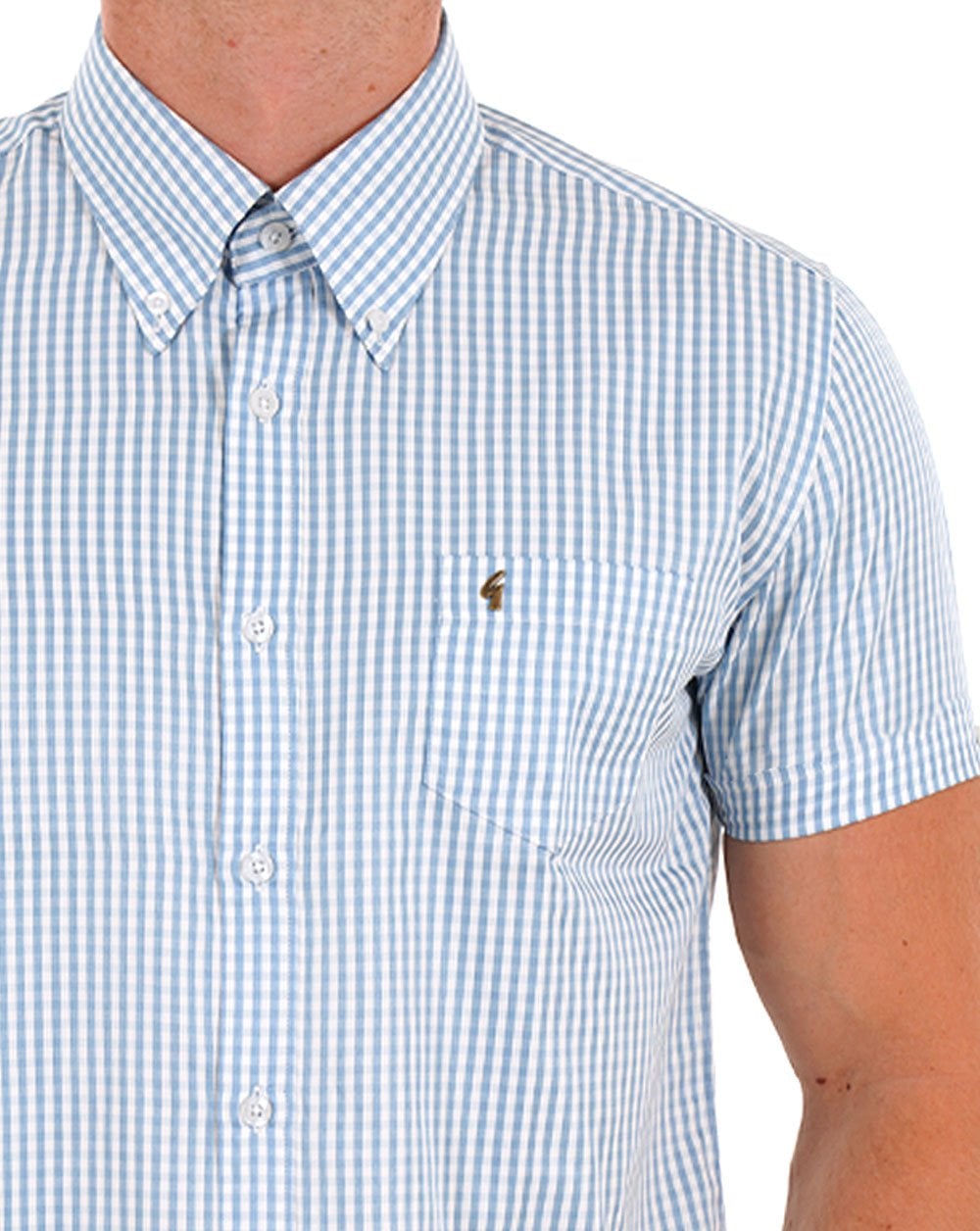 Gabicci Vintage Frazer Gingham Shirt Aqua