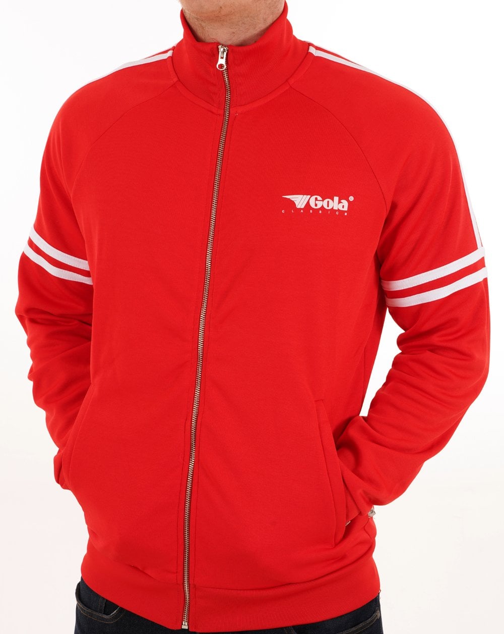 Gola Logo Striped Track Top Red