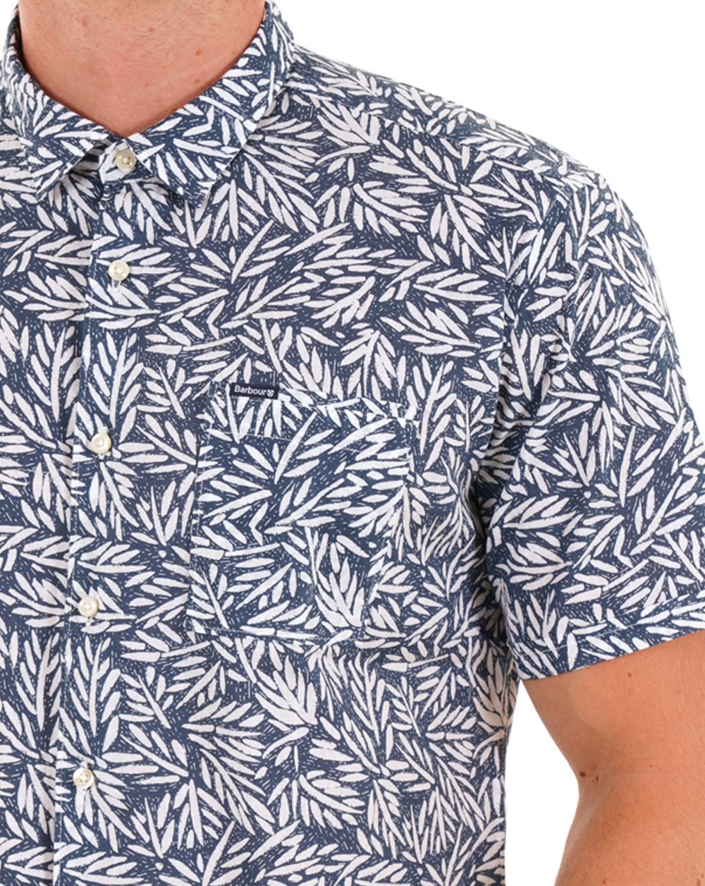 Barbour Jackstone Printed Summer SS Shirt Dark Denim