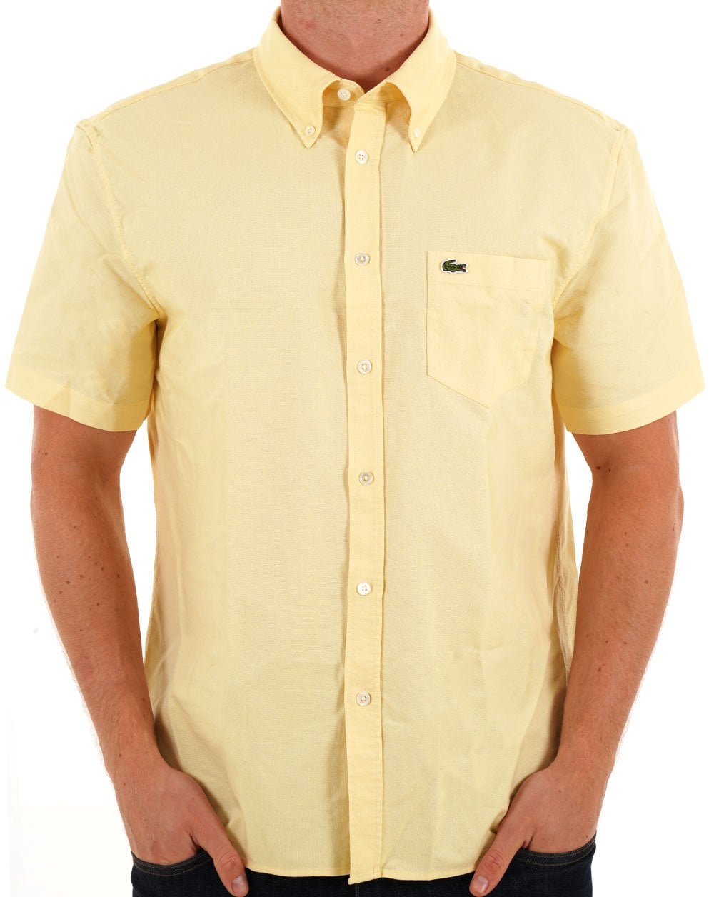 Lacoste Oxford Short Sleeve Shirt Yellow