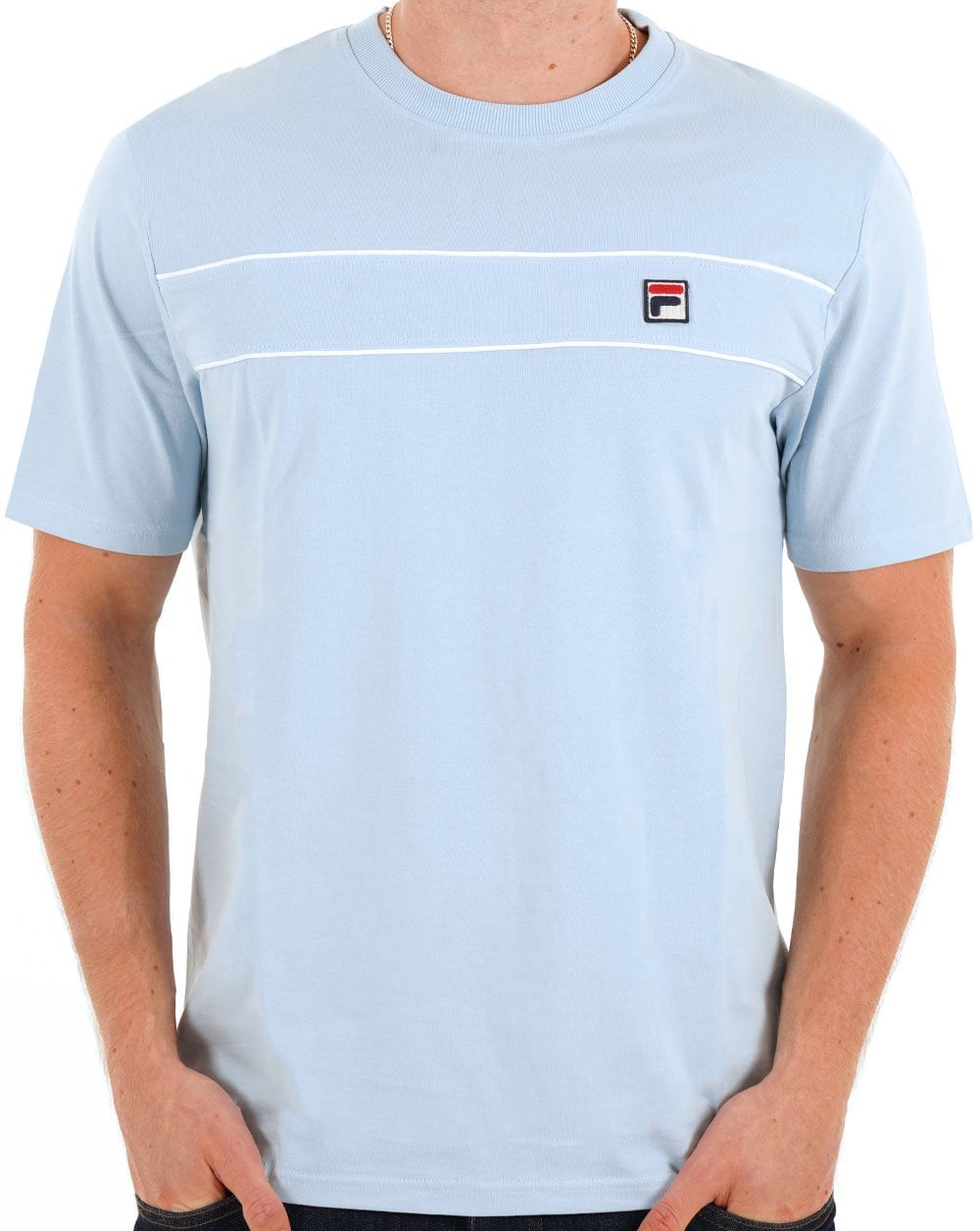 Fila Vintage Tris T Shirt Sky Blue/White