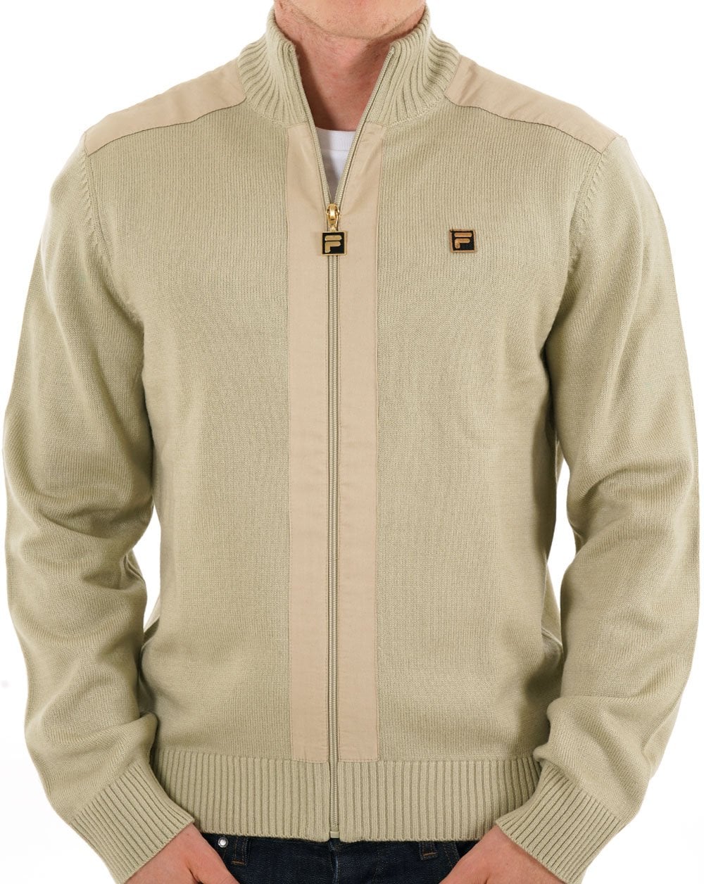 Fila Gold Zip Through Knit Stone