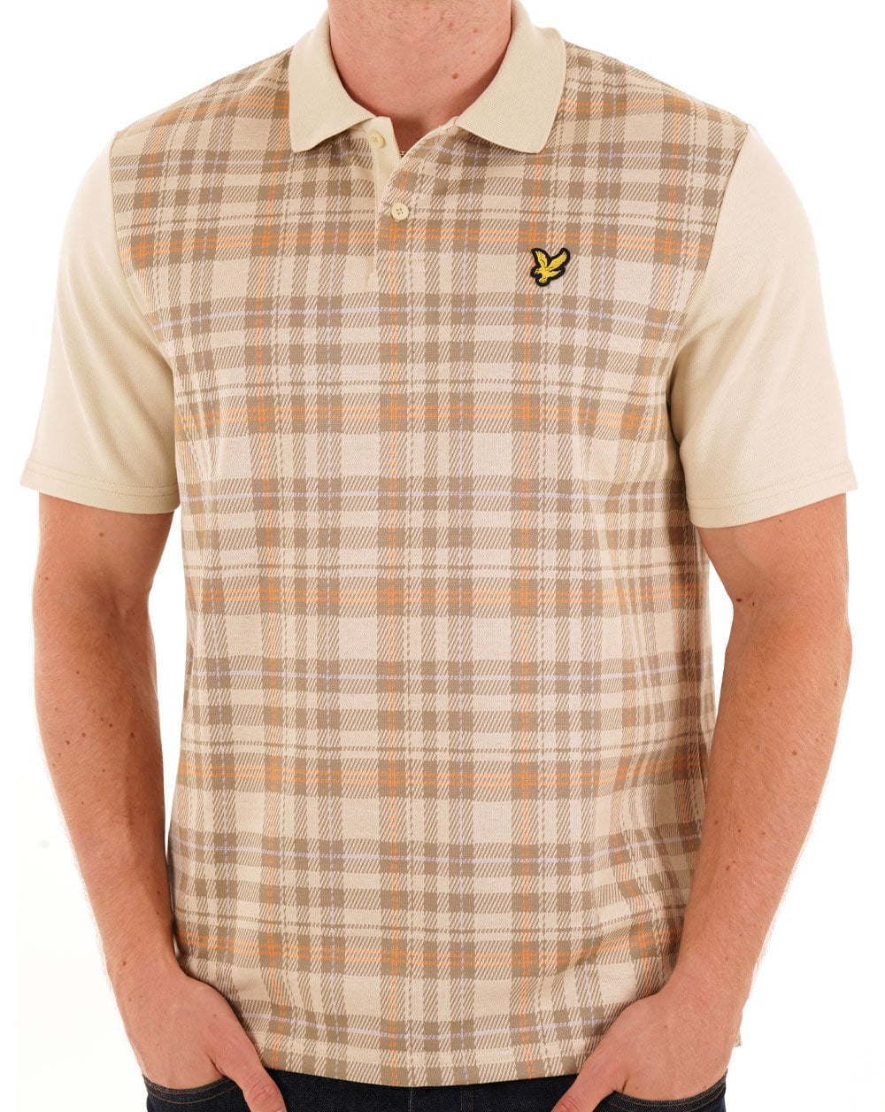 Lyle & Scott Spring Tartan Polo Shirt Sand