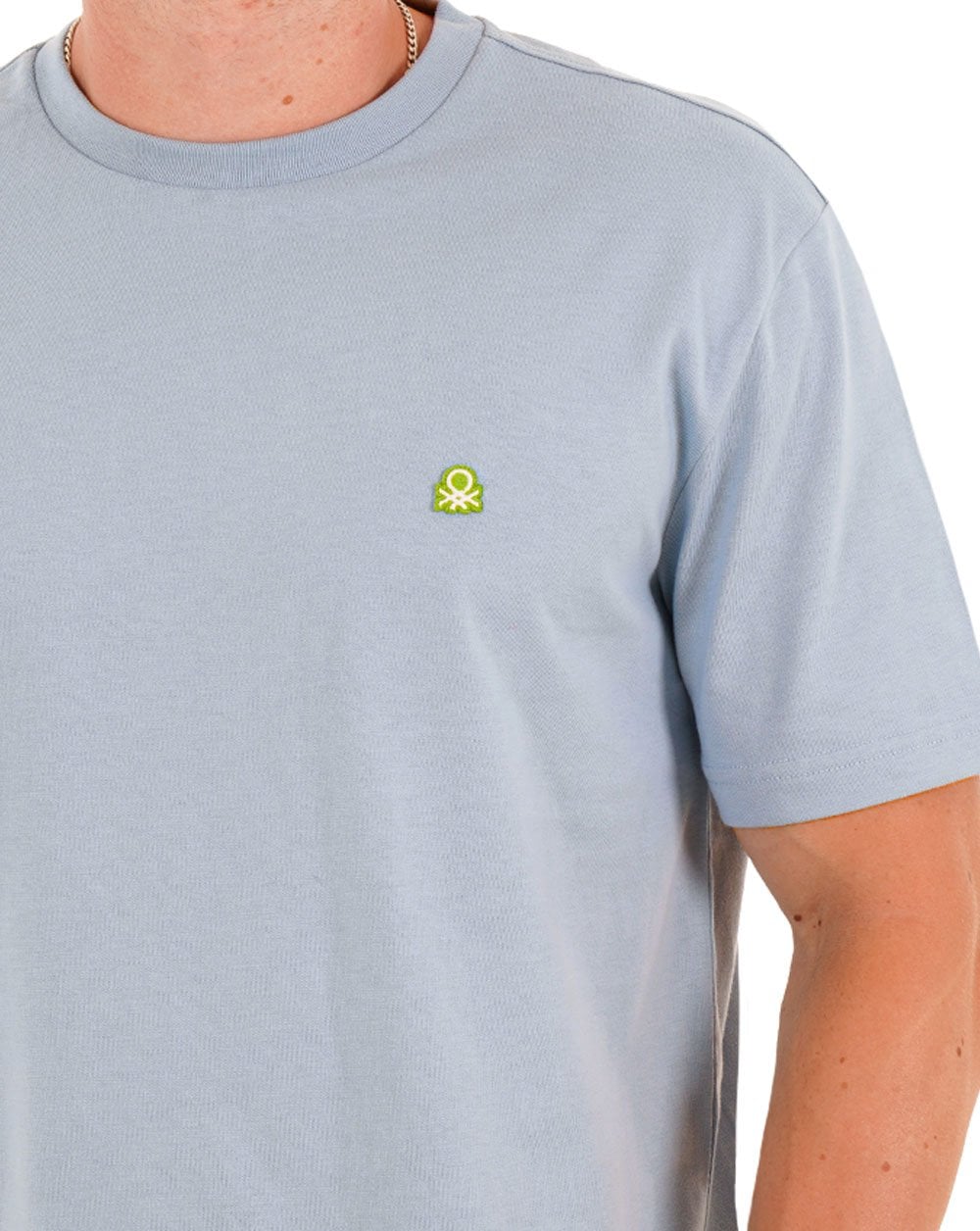 Benetton Small Logo T-shirt Soft Blue/Sage