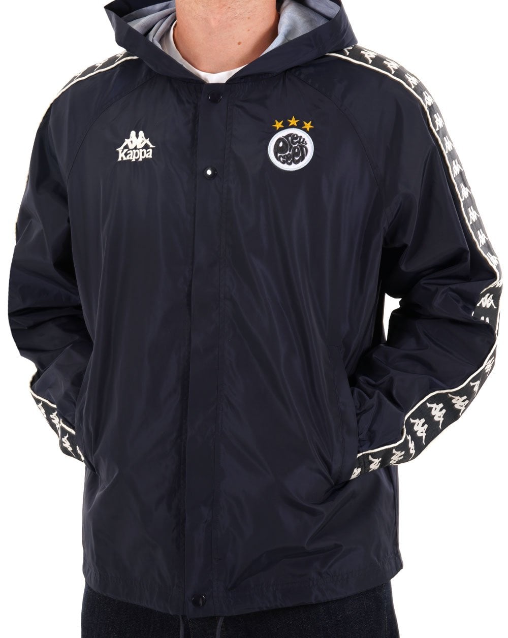 Pretty Green X Kappa Maine Road Hooded Jacket Navy