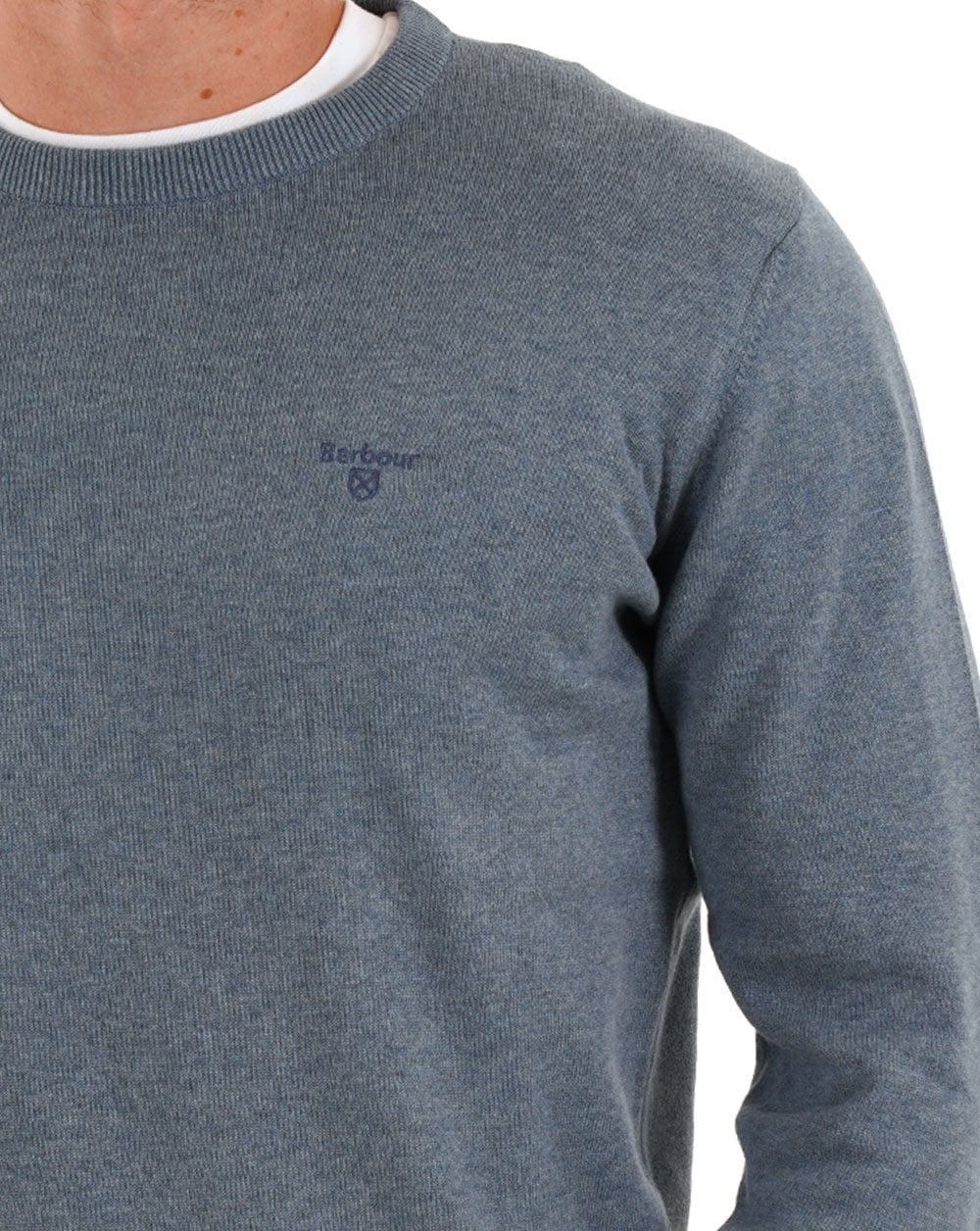 Barbour Pima Cotton Crew Neck Jumper Bluestone