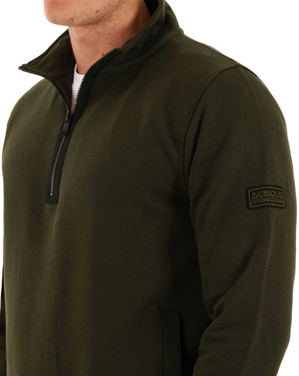 Barbour International Outline Funnel Neck Sweatshirt Sage