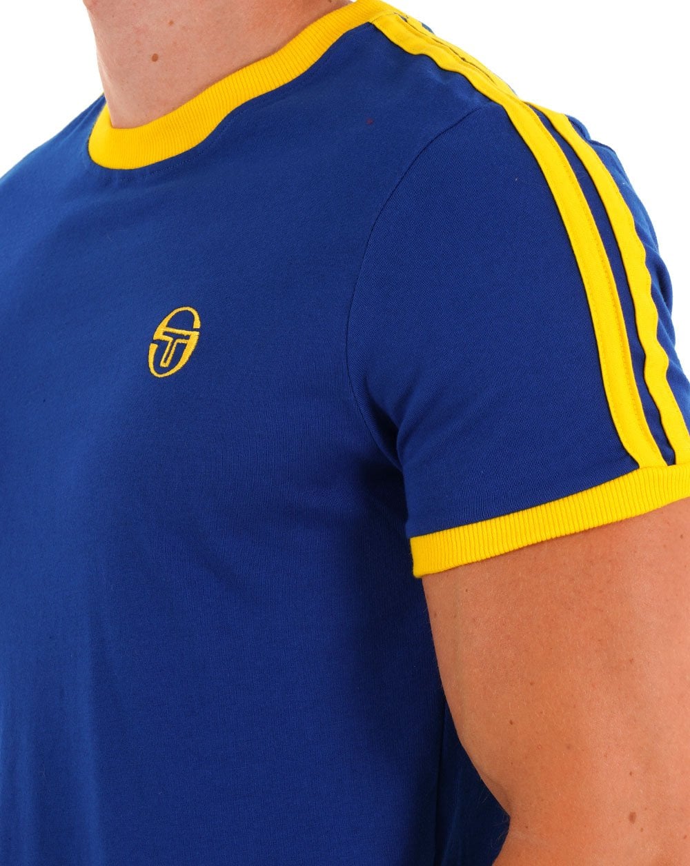 Sergio Tacchini Retro T Shirt Royal Blue/Yellow