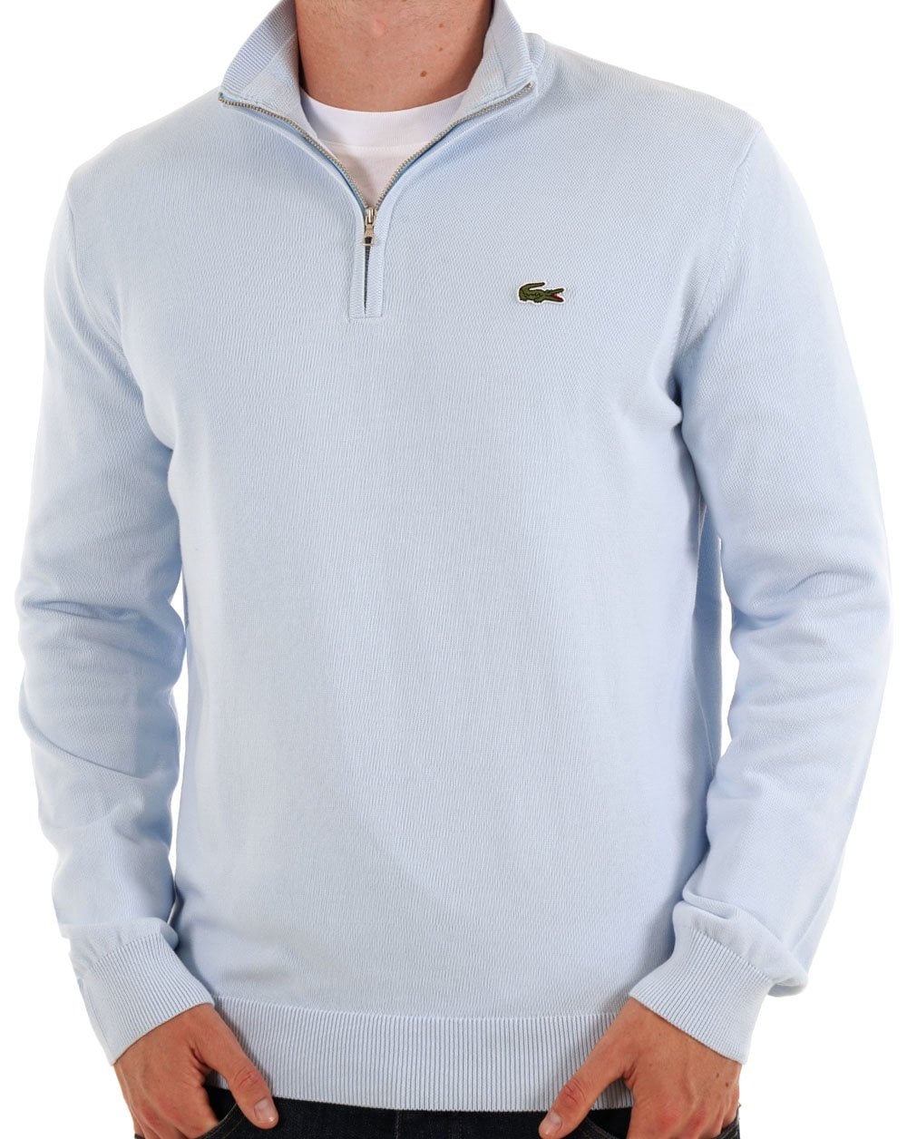 Lacoste Half Zip Knit Jumper Light Blue