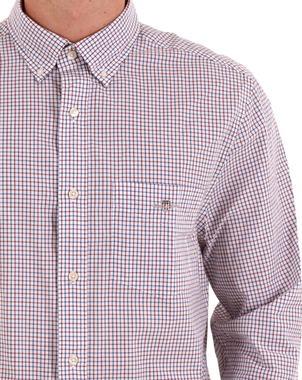 Gant Poplin Micro Check Shirt Red