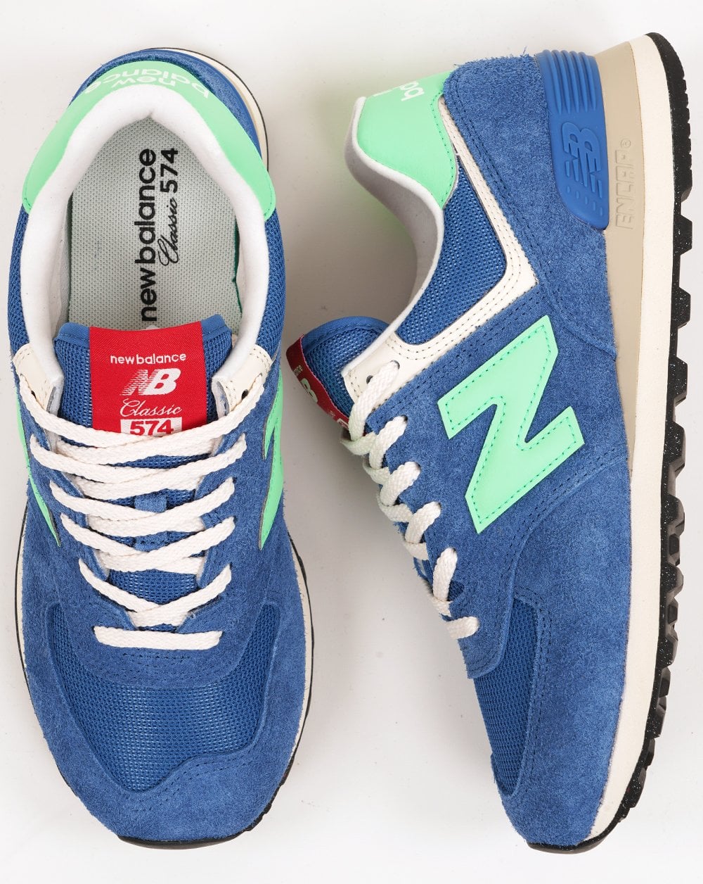 New Balance Classic 574 Trainers Blue Lime