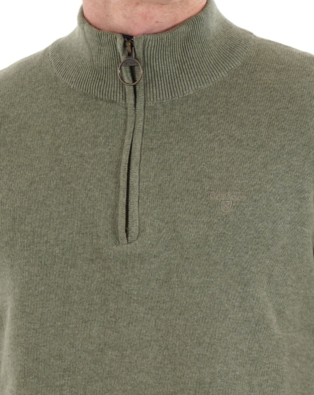 Barbour Cotton Half Zip Knit Thyme