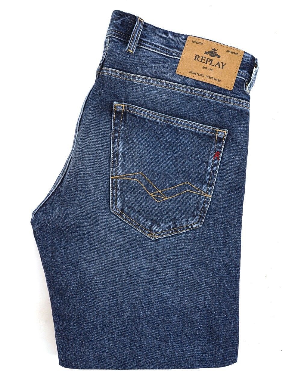 Replay Grover Straight Fit Jeans Dark Blue Washed