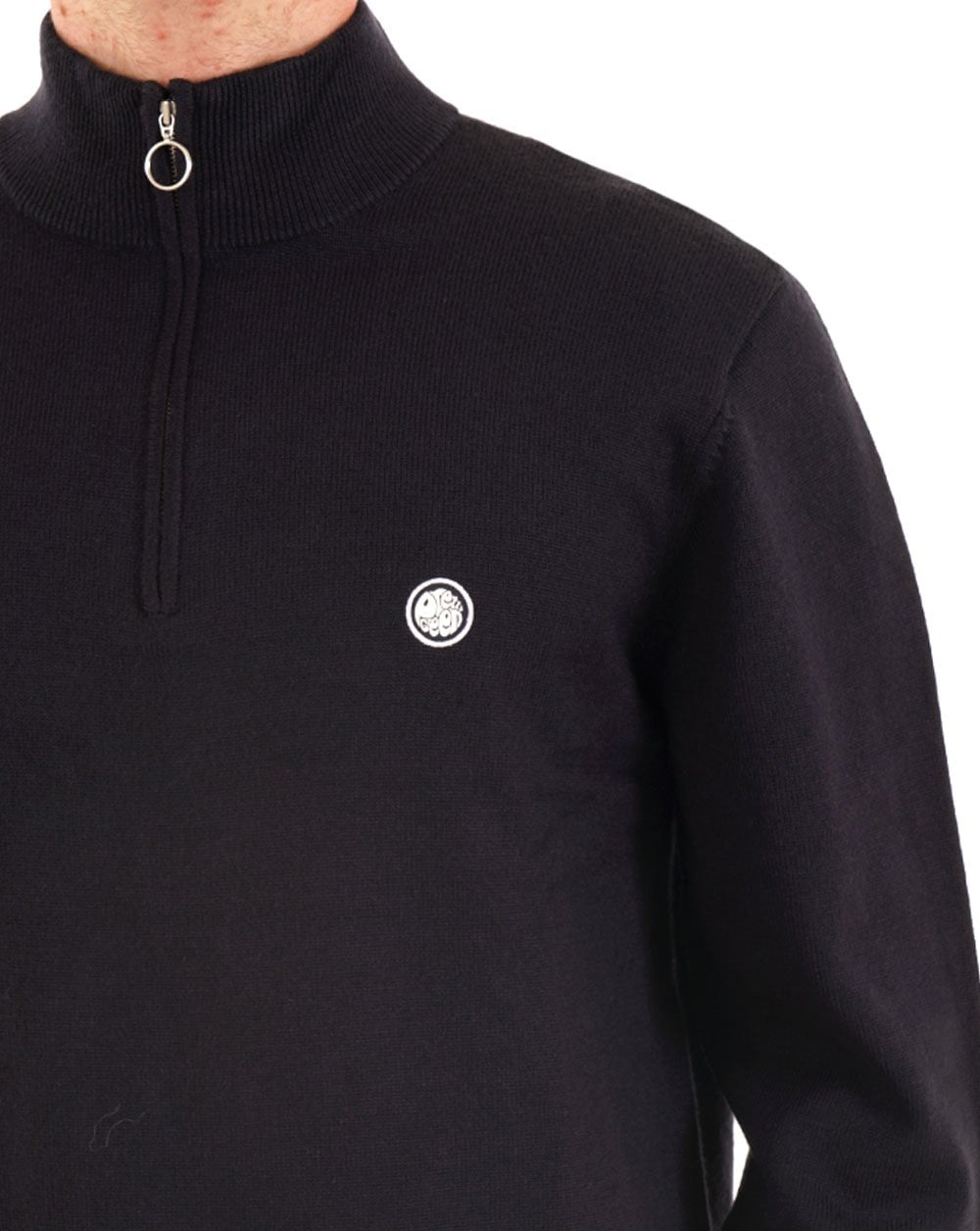 Pretty Green 1/4 Zip Merino Knit Navy