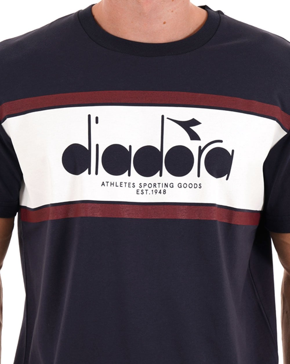 Diadora Logo T Shirt Blue Denim/Optical White
